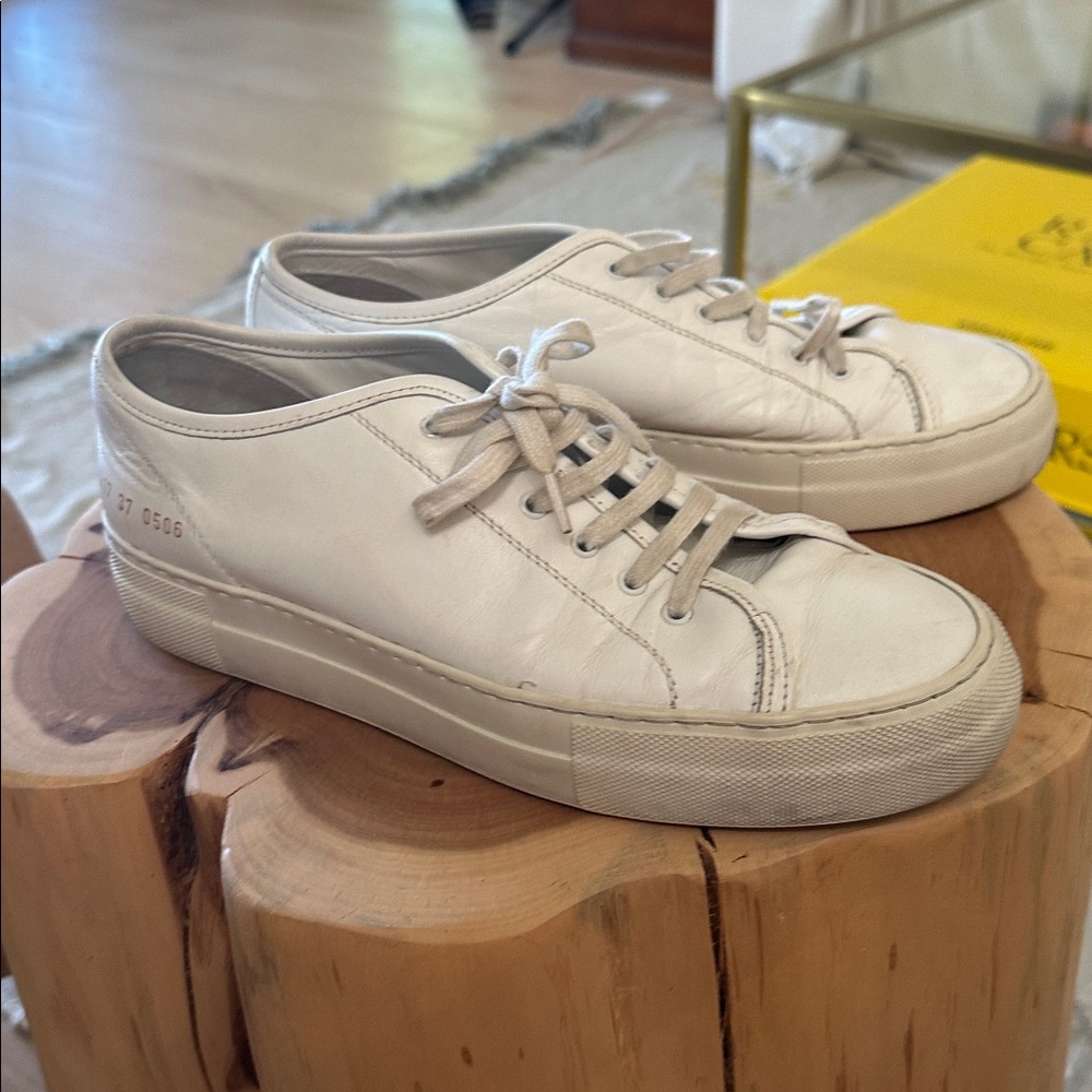 Common Project Achilles Women Size EU 37 US 7 White Leather Low Training Shoes